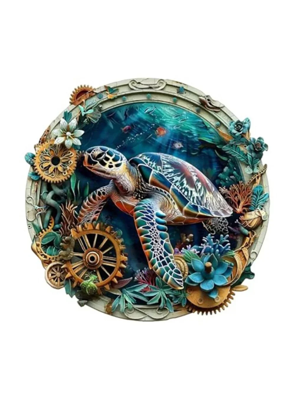 Wooden Puzzle Embossed Sea Turtle Puzzle for Adults